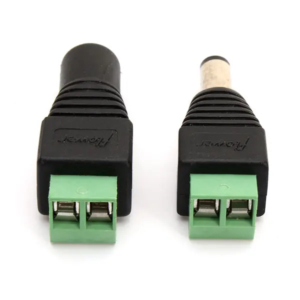 12V Dc Power Male Female Plug Jack Adapter Connector Socket For Cctv 5.5*2.5Mm 1