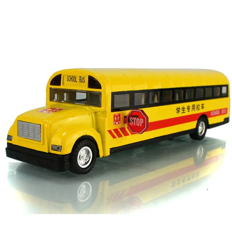 1:32 Scale Alloy Pull Back Car Model School Bus Model Toy 2 Open Doors With Sound Light For Kids Toy 1