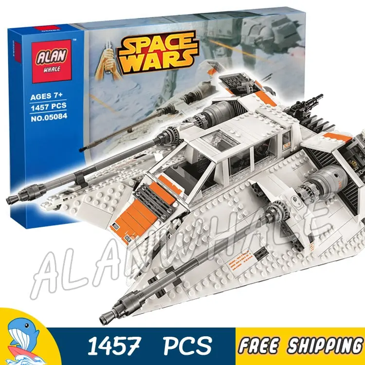 1457Pcs Space Wars Snow Speeder Battle Ship Games Pilot Rebel 05084 Model Building Blocks Boys Bricks Compatible With Legoing 1