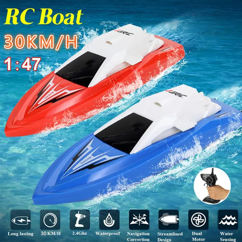 1:47 Remote Control Boats Twin Motor High Speed Long Lasing 2.4G 30Kmh Rc Racing Boat Toys For Children Kids 1