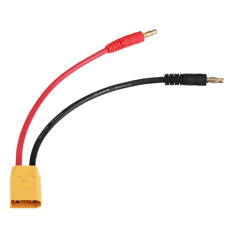 15/30Cm Rjxhobby 12Awg Xt90 Male Connector To 4Mm Banana Plug Battery Charger Cable 2