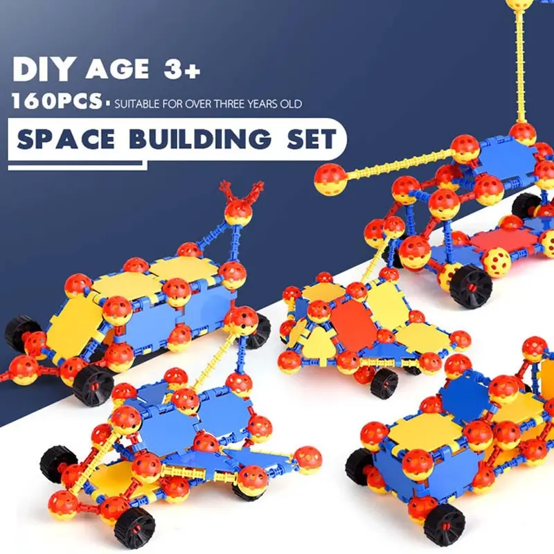 160Pcs Big Brick Blocks Toys Space Ball Stitching Building Blocks Toys Set Children Diy Assembling Creative Toys Kits Kids Gifts 1
