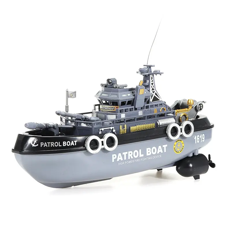 1629 4Ch Patrol Rc Boat Military Ship Vehicle Models Children Toy Without Battery 1