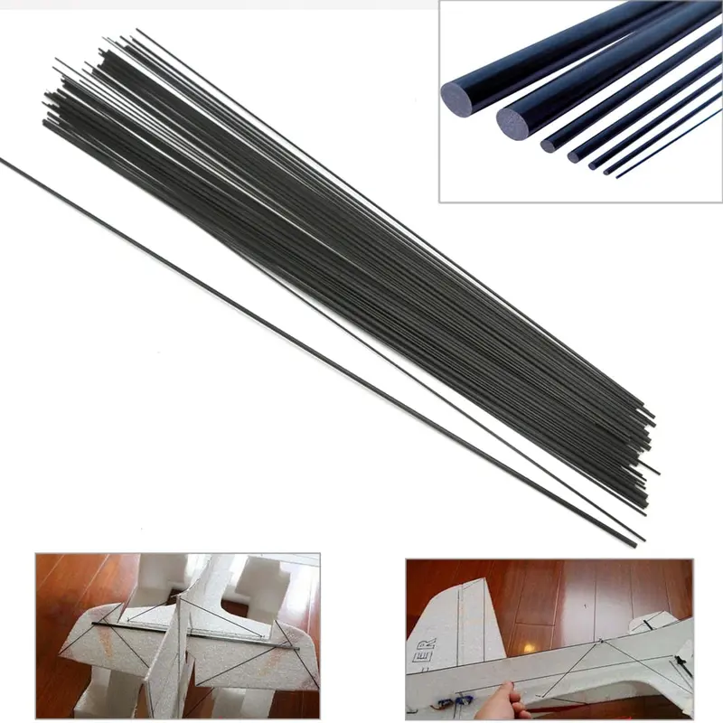16Pcs/Lot Carbon Fiber Rods For Rc Plane Diy Tool Wing Tube Quadcopter Arm 1Mm 1.5Mm 2Mm 3Mm 4Mm 5Mm 7Mm (0.5 Meter) Wholesale 1