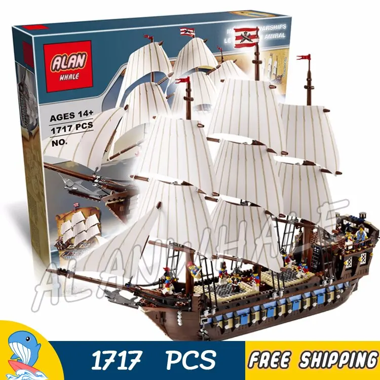 1717Pcs Battle Ship Pirates Of The Caribbean Imperial Flagship 39010 Diy Figure Building Blocks Toys Compatible With Legoing 1