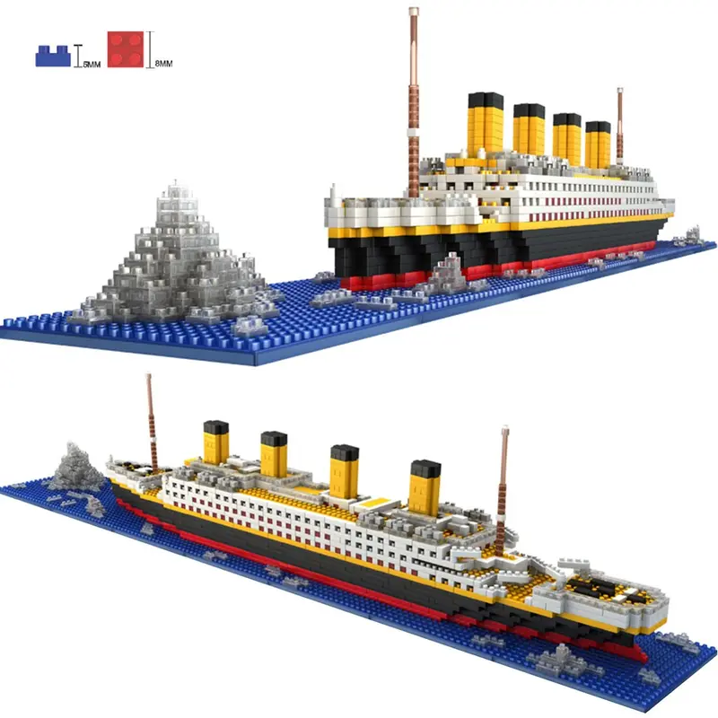 1860Pcs Titanic Shape Micro Diamond Particle Assembly Building Block Kit Educational Bricks Boys Girls Kids Children Toys Model 1