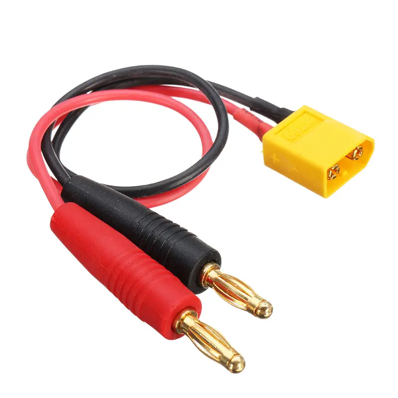 18Awg 4Mm Xt60 Connector To Banana Plug Battery Connectors Charger Cable 20Cm 1