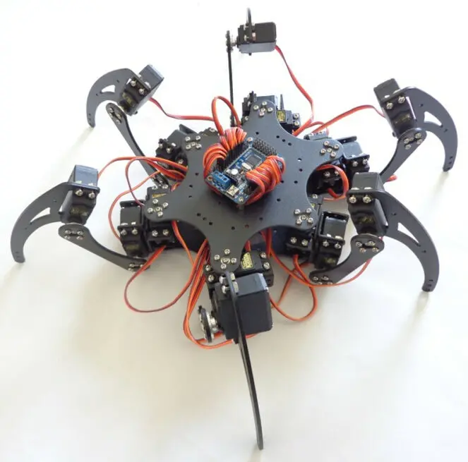 18Dof Aluminium Alloy Hexapod Robotic Spider Six Legs Robot Frame Kit No Remote Controller For Diy Robot Accessories 1
