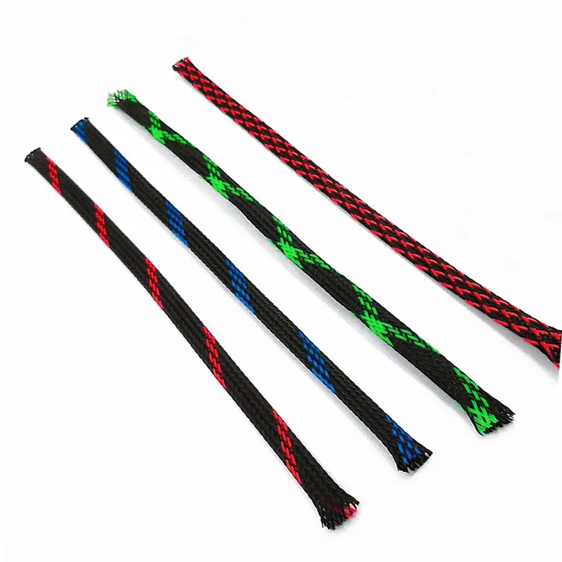 1Mx7mm Colorful Expandable Braided Cable Wire Sleeve Cable Sheath Mesh 1