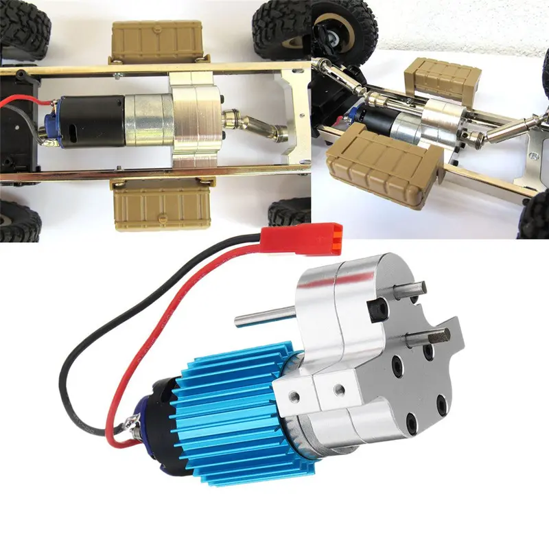 1Pc Metal Transfer Gear Box W/ 370 Motor For Wpl B-16 B-24 B-36 C24 Jjrc Q60 Q61 4Wd 6Wd Rc Car 1