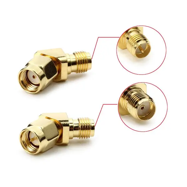 1Pc Realacc 45 Degree Antenna Adapter Connector Sma Rp-Sma For Rx5808 Fatshark Goggles Rc Drone 1