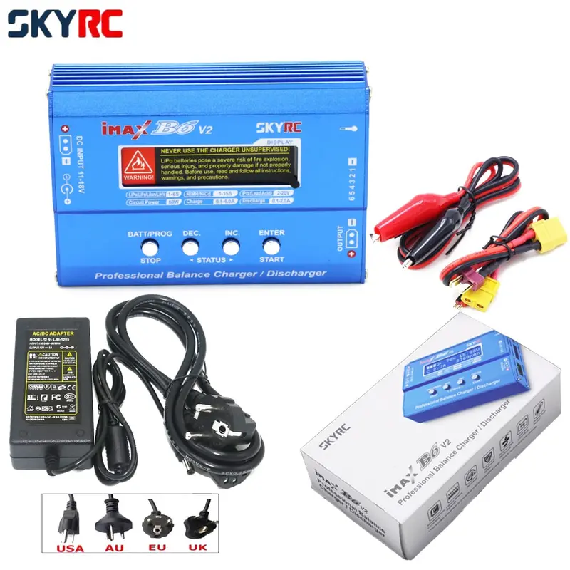 1Pcs 100% Original Skyrc Imax B6 V2 Digital Rc Lipo Nimh Battery Balance Charger With 12V 5A Ac Power Adapter(Eu/Us/Uk/Au Plug) 1