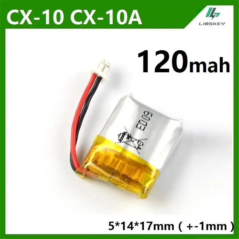 1Pcs 1S 3.7V 120Mah Lipo Battery For Cheerson Cx10 Cx-10 Cx-10A Rc Quadcopter Spare Parts 3.7V 120Mah Li-Po Battery Wholesale 1