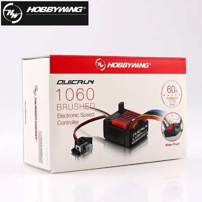 1Pcs Original Hobbywing Quicrun 1060 60A Brushed Electronic Speed Controller Esc For 1:10 Rc Car Waterproof For Rc Car 1