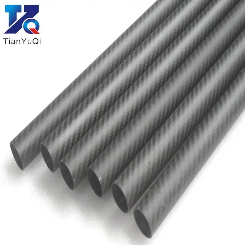 1Pcs Twill Matte 3K Carbon Fiber Circular Tube Length 500Mm High Hardness Od 8Mm 10Mm 12Mm 16Mm 20Mm 25Mm 30Mm 1