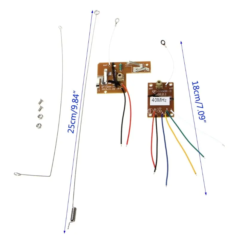 1Set 4Ch 40Mhz Remote Transmitter & Receiver Board With Antenna For Diy Rc Car Robot Remote Control Toy Parts 1