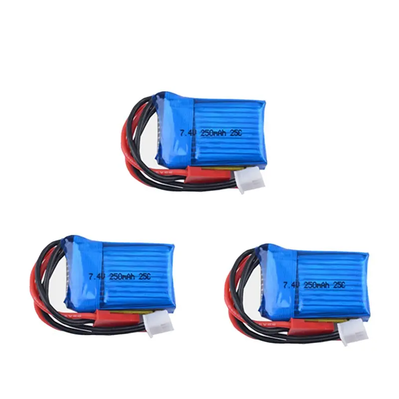2 3 Pcs 7.4V 250Mah 25C 2S Short Card Li-Po Battery For Mini Remote Control Car 1/35 Rc Mini Helicopter 1