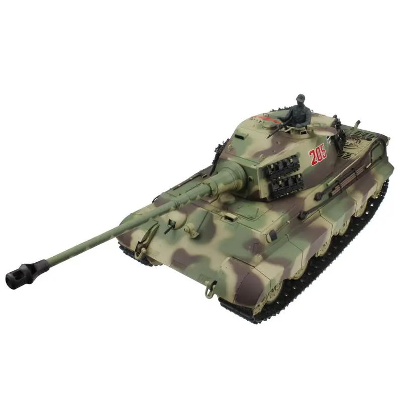 2.4G 1/16 German Army King Tiger Henschel Turret Rc Battle Tank Shooting Smoking Sounding Effect World War Ii Model Gift Toys 1