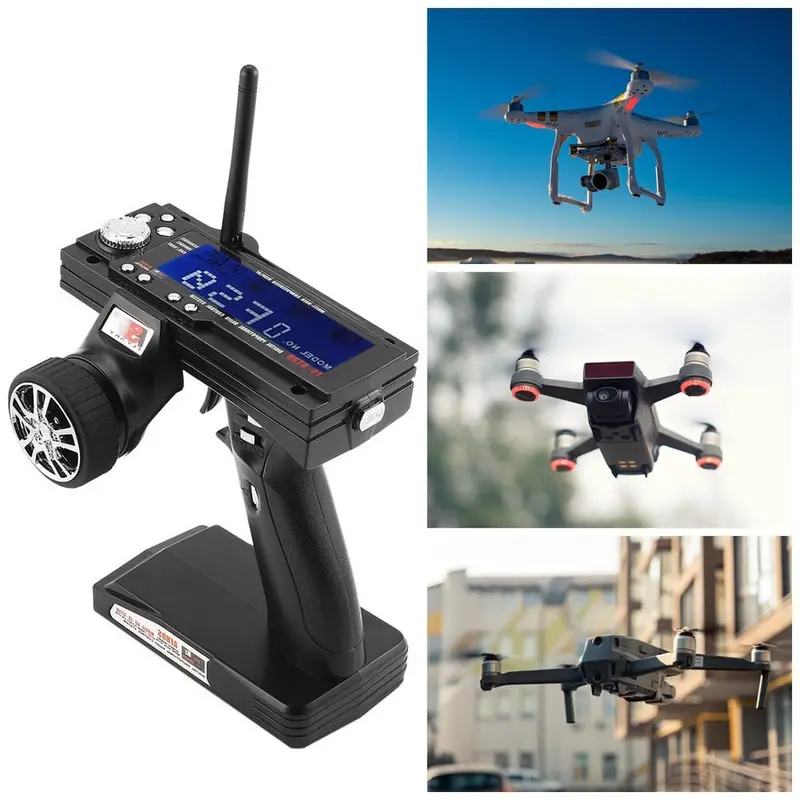 2.4G 3Ch Fs-Gt3b Rc Boat/Car Gun Controller Transmitter & Receiver For The Radio Control Models High Sensitivity With Led Screen 1