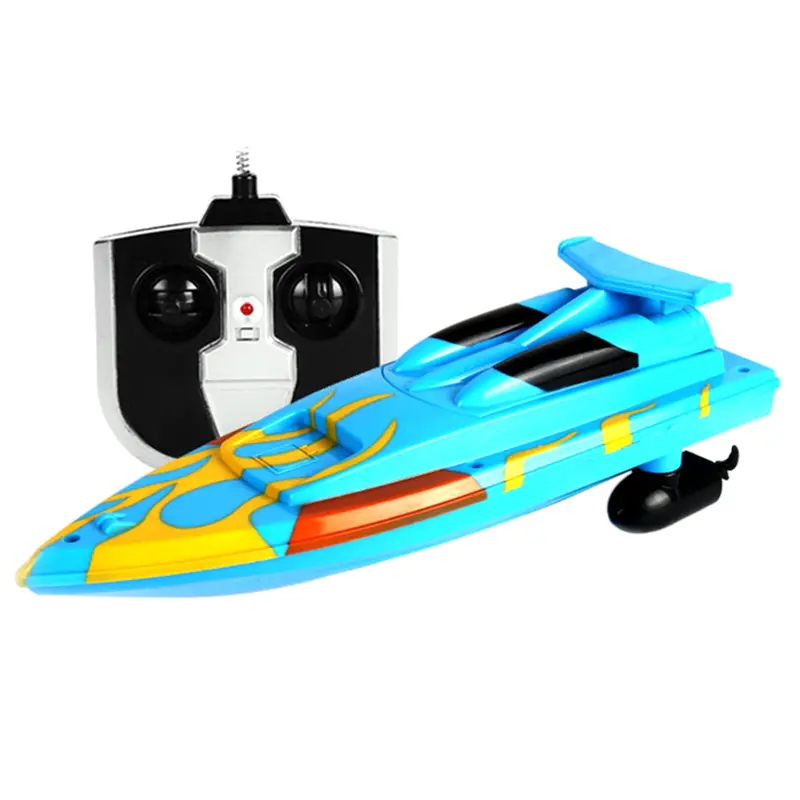 2.4G 4 Channels Rc Speed Boat Racing Boat Rc Water Toy For Swimming Pool Lake Remote Control Toys Summer Outdoor Toys- Blue 1