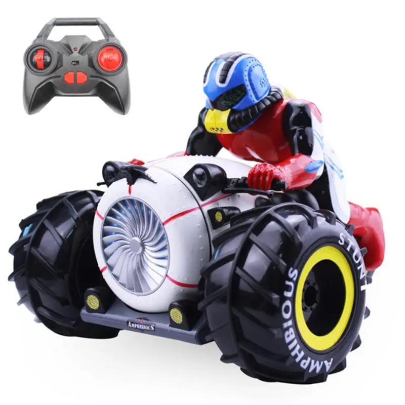 2.4G 4Wd Remote Control Amphibious Motorcycle Rotary Tipping High Speed Off-Road Climbing Stunt Car With Light For Child's Toy 1