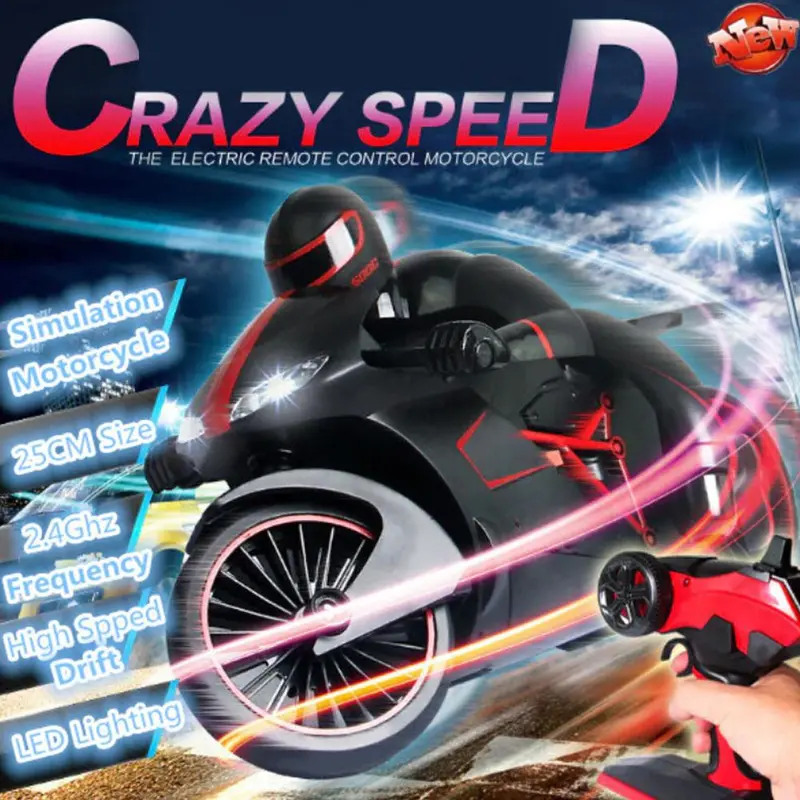 2.4Ghz Mini Fashion Rc Motorcycle With Cool Light High Speed Rc Motorbike Model Remote Control Drift Motor Toys For Kids 1