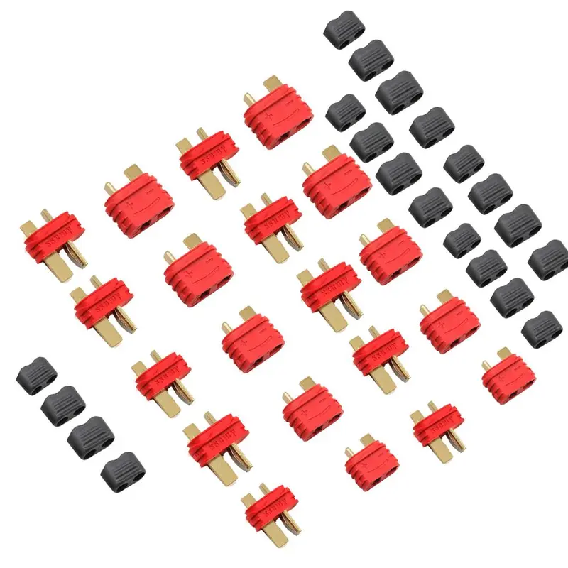2/5/10 Pairs Amass Upgrated Sheathed T Plug Connectors Dean Style With Protection Cover For Rc Battery Esc Motor Controller 1