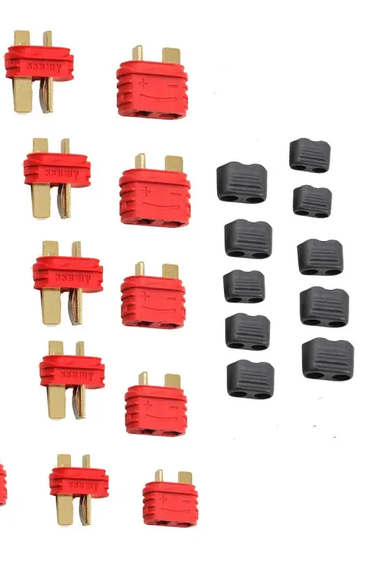 2/5/10 Pairs Amass Upgrated Sheathed T Plug Connectors Dean Style With Protection Cover For Rc Battery Esc Motor Controller 2