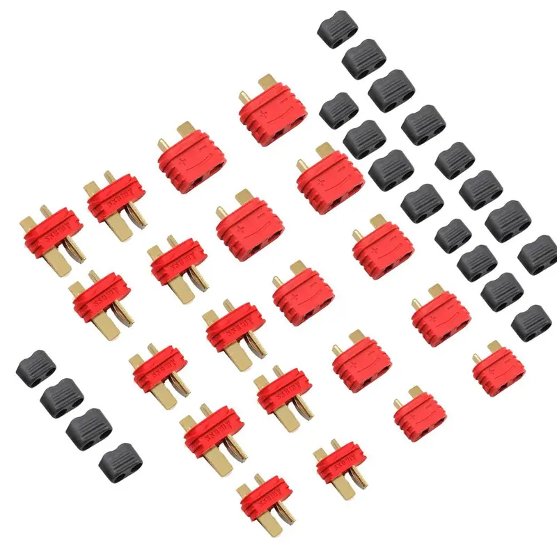 2/5/10 Pairs Amass Upgrated Sheathed T Plug Connectors Dean Style With Protection Cover For Rc Battery Esc Motor Controller 3