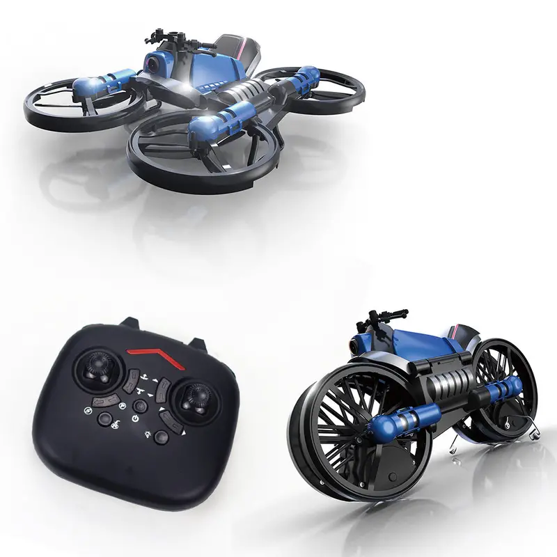 2-In-1 2.4G Remote Control Deformation Motorcycle Folding Quadcopter With Land And Air Dual Modes Model Educational Toy For Kids 1