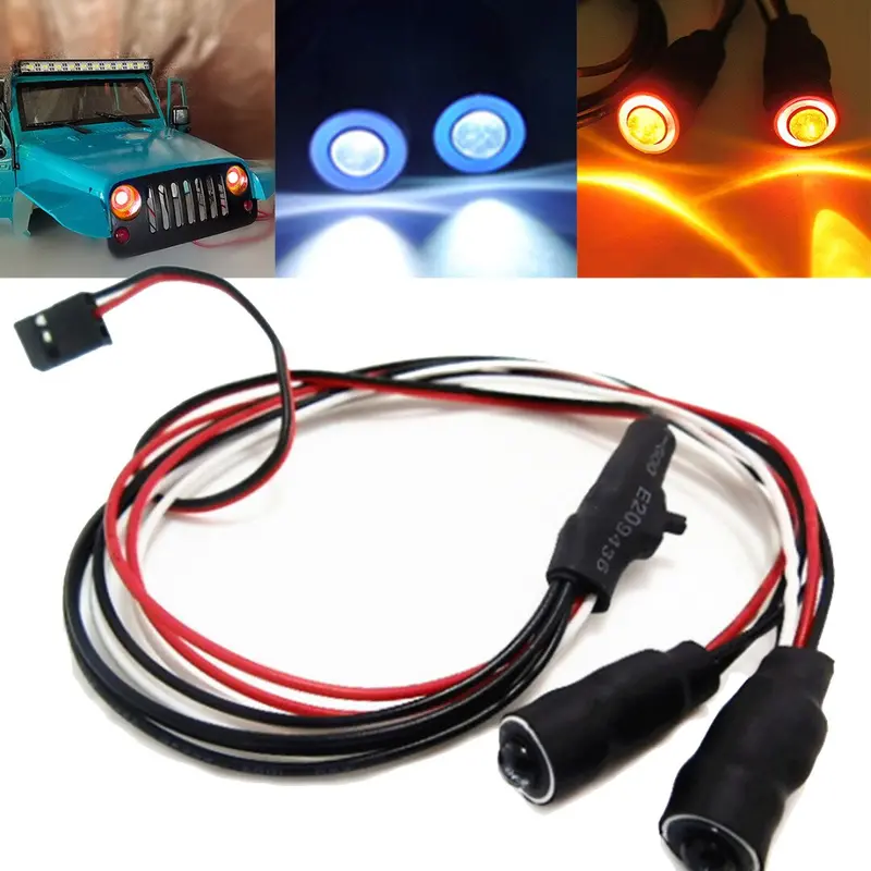 2 Leds 10Mm/13Mm Red White Blue Yellow Green Angel Eyes Led Headlight Light For 1/10 Rc Cars Truck 1