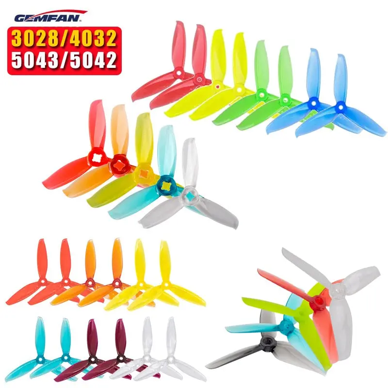 2 Pairs Gemfan Windancer 3028/4032/5042/5043 3-Blade Propeller Compatible 5Mm/1.5Mm Mounting Hole For Rc Multicopter Drone 1