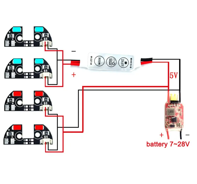 2 Pcs Flash Direction Led Night Avigational Light Controller Indicator For All Flight Controller F450 F330 2