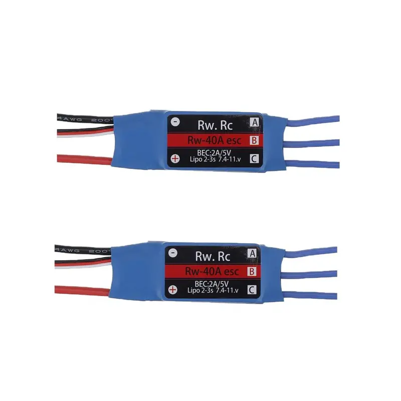 2 Pcs Rw.Rc 40A Brushless Esc 5V2a Bec 2S 3S For Rc Models Fixed Wing Airplane Drone 1