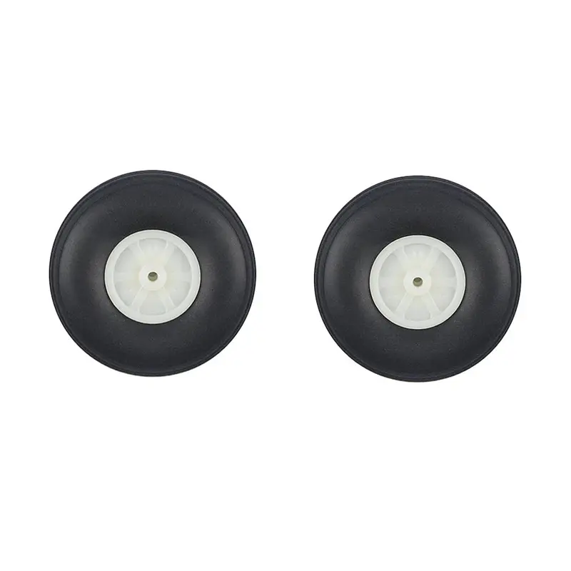 2 Pieces 63Mm Diameter Pu Simulation Wheel Wheels For Rc Airplane 1