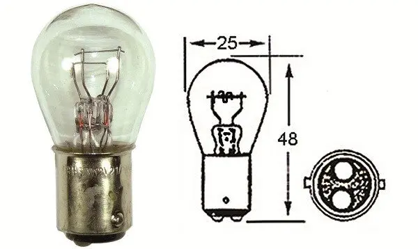 2 X Hl244 Stop/Tail Bulbs 12V 21/5W Bay15d 1