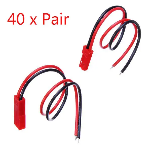 20 X Jst Connector Plug With Connect Cable For Rc Bec Esc Battery 1