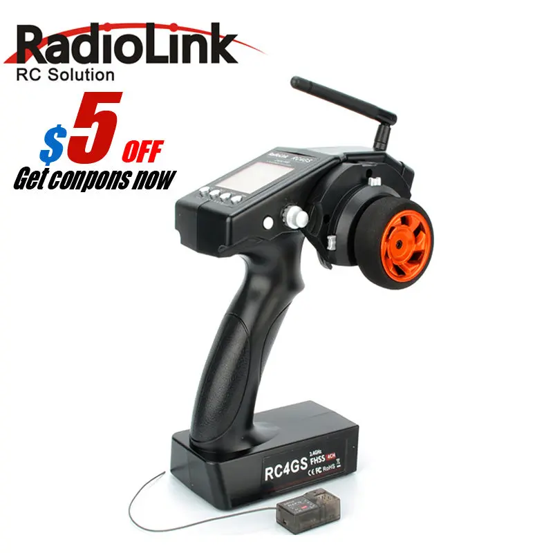 2017 New Radiolink Rc4gs 2.4G 4Ch Car Controller Transmitter + R6fg Gyro Inside Receiver For Rc Car Boat (400M Distance) 1