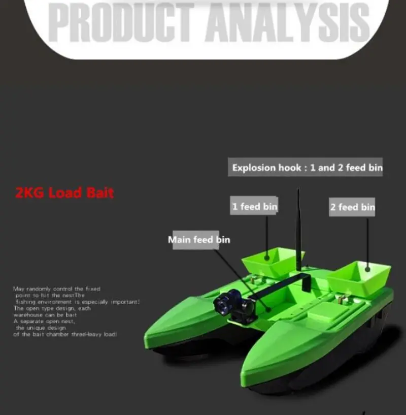 2018 New Large Intelligent Automatic Remote Control Dipping Boat 500M 2Kg 4 Level Wind Resistance Feeding Hook Rc Bait Ship Boat 3