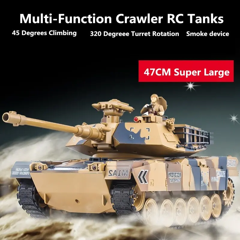 2018 Upgrade Rc Tank 1:16 2.4G Smoke Bb Bullet Remote Control Rc Battle Germany Tiger 2A6 Remote Control Military Main Tank Toy 1