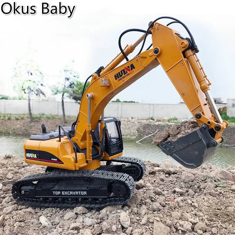 2019 Brand New Toys 15 Channel 2.4G 1/14 Rc Excavator Charging Rc Car With Battery Rc Alloy Excavator Rtr For Kids 1