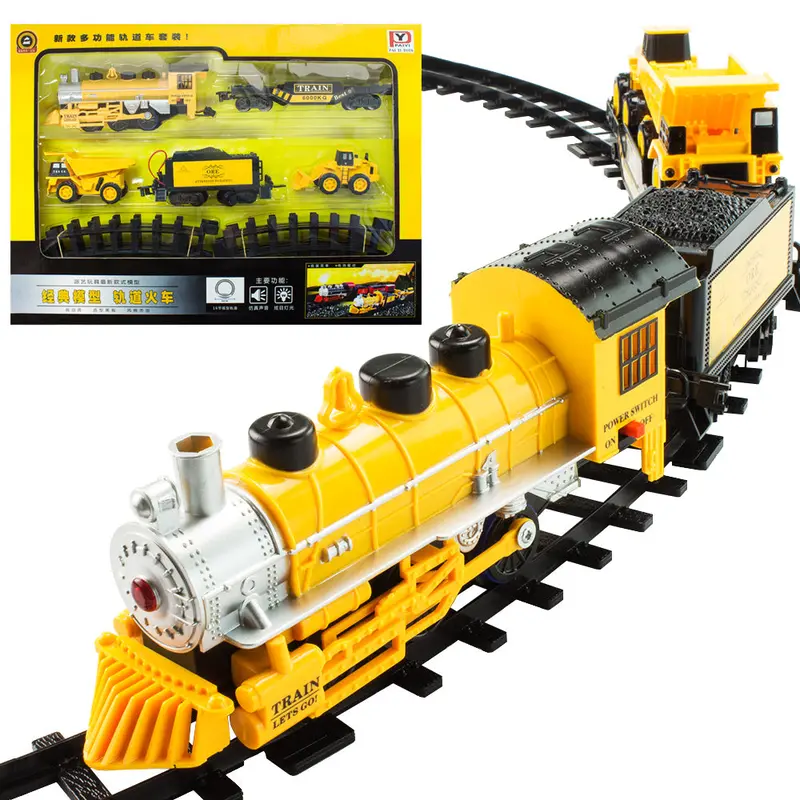 2019 Hot Sale Train Track Rail Car Engineering Car Electric Bicycle Toy Model Train Carro De Controle Remoto A Gasolina Kids Toy 1