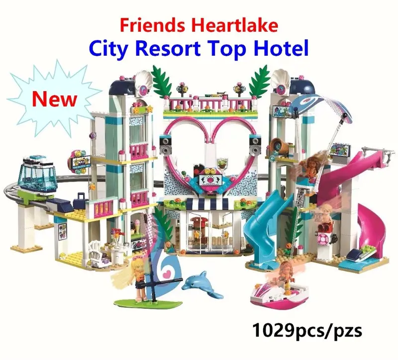 2019 New Friends Heartlake City Resort Top Hotel Building Blocks Kit For Kids Compatible With Lego 41347 Fun Toys Set For Girls 1