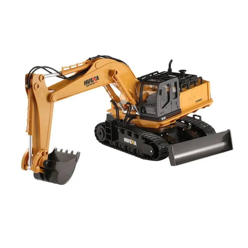 2019 New Huina Toys 1510 2.4G 1/16 11Ch Alloy Rc Excavator Truck Engineering Construction Vehicle With 680' Rotation Sound Light 1