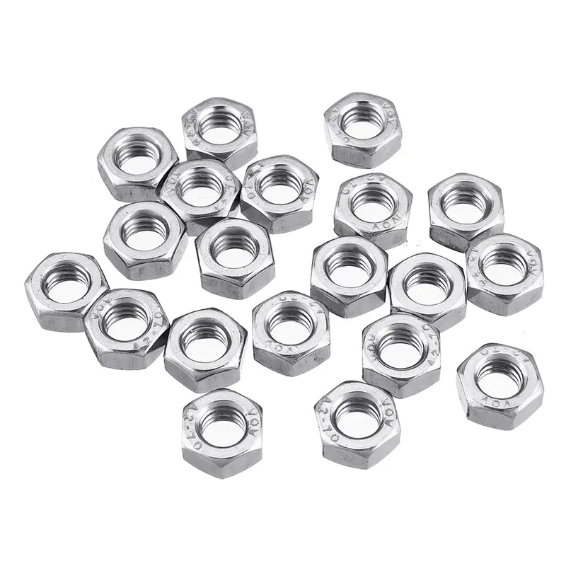 20Pcs M2 M3 M4 M5 M6 M8 Stainless Steel Hexagon Nut 1