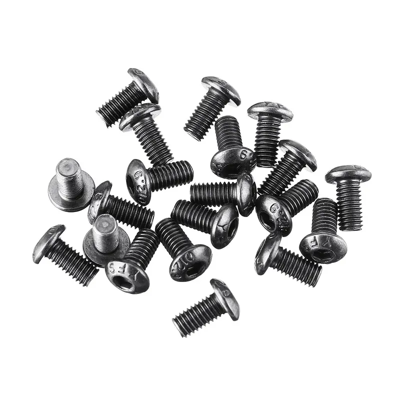 20Pcs M3 M3*6/8/10 12.9 Grade Black Flat Head Round Cup Hex Socket Screw 1