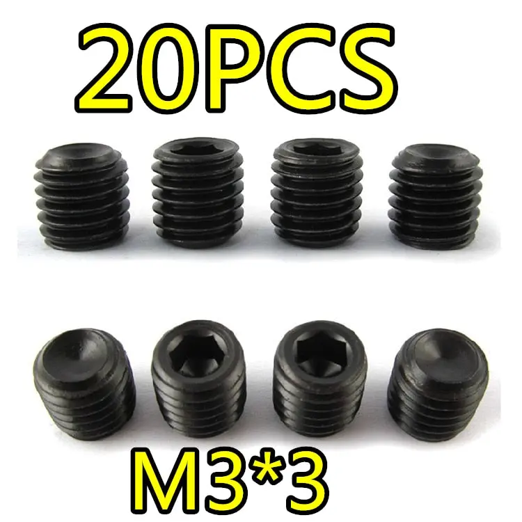 20Pcs M3*3 Grub Head Screw Hexagon Headless Rc Car Hardware 1/10 Hsp 18039 02098 94180 Spare Parts Replacement 1