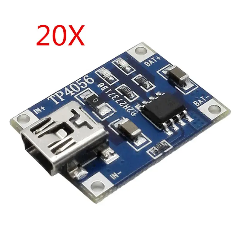20Pcs Tp4056 5V 1A Lipo Battery Mini Usb Charging Board Charger Module 1