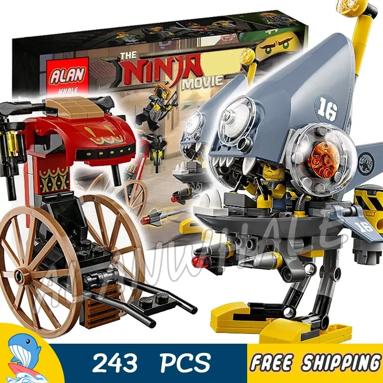241Pcs Ninja Piranha Attack Mech Rickshaw Shark Army Thug 10797 Model Building Blocks Assemble Bricks Compatible With Lago 1