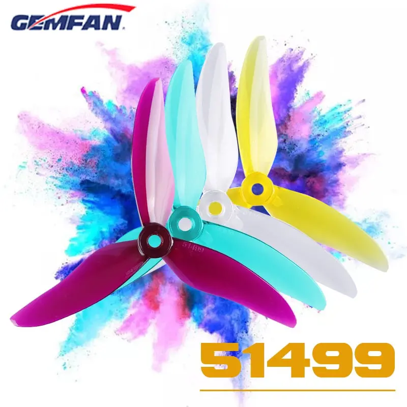 24Pcs/12 Pairs Gemfan Hurricane 51499 5 Inch 3-Blade Propeller Cw & Ccw For 2205 2306 Brushless Motor Rc Fpv Racing Drone 1